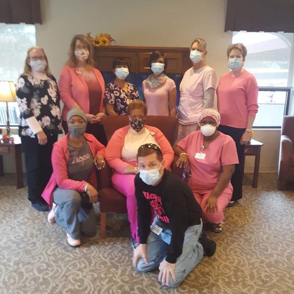 HCCC Employee's in pink supporting Breat CA Awareness Month